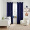 image:imageNICETOWN Kids Curtains Navy Blue Romantic Star Curtains Thermal Insulated Blackout Curtains for Kids Teenagers Bedroom Small Window W52 x L63 Set of 2Navy Blue
