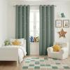image:imageNICETOWN Kids Curtains Navy Blue Romantic Star Curtains Thermal Insulated Blackout Curtains for Kids Teenagers Bedroom Small Window W52 x L63 Set of 2Sage Green