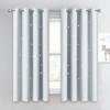 image:imageNICETOWN Kids Curtains Navy Blue Romantic Star Curtains Thermal Insulated Blackout Curtains for Kids Teenagers Bedroom Small Window W52 x L63 Set of 2Greyish White
