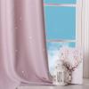 image:imageNICETOWN Kids Curtains Navy Blue Romantic Star Curtains Thermal Insulated Blackout Curtains for Kids Teenagers Bedroom Small Window W52 x L63 Set of 2Baby Pink