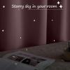 image:imageNICETOWN Kids Curtains Navy Blue Romantic Star Curtains Thermal Insulated Blackout Curtains for Kids Teenagers Bedroom Small Window W52 x L63 Set of 2Dry Rose