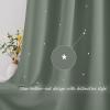 image:imageNICETOWN Kids Curtains Navy Blue Romantic Star Curtains Thermal Insulated Blackout Curtains for Kids Teenagers Bedroom Small Window W52 x L63 Set of 2Sage Green