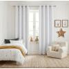 image:imageNICETOWN Kids Curtains Navy Blue Romantic Star Curtains Thermal Insulated Blackout Curtains for Kids Teenagers Bedroom Small Window W52 x L63 Set of 2Greyish White