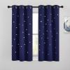 image:imageNICETOWN Kids Curtains Navy Blue Romantic Star Curtains Thermal Insulated Blackout Curtains for Kids Teenagers Bedroom Small Window W52 x L63 Set of 2Navy Blue