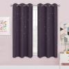 image:imageNICETOWN Kids Curtains Navy Blue Romantic Star Curtains Thermal Insulated Blackout Curtains for Kids Teenagers Bedroom Small Window W52 x L63 Set of 2Greyish Purple