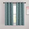 image:imageNICETOWN Kids Curtains Navy Blue Romantic Star Curtains Thermal Insulated Blackout Curtains for Kids Teenagers Bedroom Small Window W52 x L63 Set of 2Greyish Blue