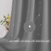 image:imageNICETOWN Kids Curtains Navy Blue Romantic Star Curtains Thermal Insulated Blackout Curtains for Kids Teenagers Bedroom Small Window W52 x L63 Set of 2Sliver Grey