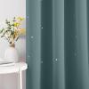 image:imageNICETOWN Kids Curtains Navy Blue Romantic Star Curtains Thermal Insulated Blackout Curtains for Kids Teenagers Bedroom Small Window W52 x L63 Set of 2Greyish Blue