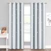 image:imageNICETOWN Kids Curtains Navy Blue Romantic Star Curtains Thermal Insulated Blackout Curtains for Kids Teenagers Bedroom Small Window W52 x L63 Set of 2Greyish White
