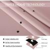 image:imageNICETOWN Kids Curtains Navy Blue Romantic Star Curtains Thermal Insulated Blackout Curtains for Kids Teenagers Bedroom Small Window W52 x L63 Set of 2Light Pink