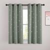 image:imageNICETOWN Kids Curtains Navy Blue Romantic Star Curtains Thermal Insulated Blackout Curtains for Kids Teenagers Bedroom Small Window W52 x L63 Set of 2Sage Green
