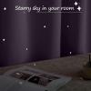 image:imageNICETOWN Kids Curtains Navy Blue Romantic Star Curtains Thermal Insulated Blackout Curtains for Kids Teenagers Bedroom Small Window W52 x L63 Set of 2Greyish Purple