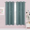 image:imageNICETOWN Kids Curtains Navy Blue Romantic Star Curtains Thermal Insulated Blackout Curtains for Kids Teenagers Bedroom Small Window W52 x L63 Set of 2Greyish Blue