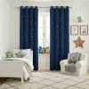 image:imageNICETOWN Kids Curtains Navy Blue Romantic Star Curtains Thermal Insulated Blackout Curtains for Kids Teenagers Bedroom Small Window W52 x L63 Set of 2Moroccan Blue