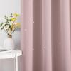 image:imageNICETOWN Kids Curtains Navy Blue Romantic Star Curtains Thermal Insulated Blackout Curtains for Kids Teenagers Bedroom Small Window W52 x L63 Set of 2Light Pink