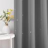 image:imageNICETOWN Kids Curtains Navy Blue Romantic Star Curtains Thermal Insulated Blackout Curtains for Kids Teenagers Bedroom Small Window W52 x L63 Set of 2Sliver Grey