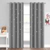 image:imageNICETOWN Kids Curtains Navy Blue Romantic Star Curtains Thermal Insulated Blackout Curtains for Kids Teenagers Bedroom Small Window W52 x L63 Set of 2Sliver Grey
