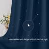 image:imageNICETOWN Kids Curtains Navy Blue Romantic Star Curtains Thermal Insulated Blackout Curtains for Kids Teenagers Bedroom Small Window W52 x L63 Set of 2Moroccan Blue