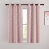 image:imageNICETOWN Kids Curtains Navy Blue Romantic Star Curtains Thermal Insulated Blackout Curtains for Kids Teenagers Bedroom Small Window W52 x L63 Set of 2Light Pink