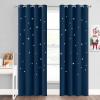 image:imageNICETOWN Kids Curtains Navy Blue Romantic Star Curtains Thermal Insulated Blackout Curtains for Kids Teenagers Bedroom Small Window W52 x L63 Set of 2Moroccan Blue