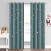 image:imageNICETOWN Kids Curtains Navy Blue Romantic Star Curtains Thermal Insulated Blackout Curtains for Kids Teenagers Bedroom Small Window W52 x L63 Set of 2Greyish Blue