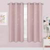 image:imageNICETOWN Kids Curtains Navy Blue Romantic Star Curtains Thermal Insulated Blackout Curtains for Kids Teenagers Bedroom Small Window W52 x L63 Set of 2Light Pink