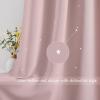 image:imageNICETOWN Kids Curtains Navy Blue Romantic Star Curtains Thermal Insulated Blackout Curtains for Kids Teenagers Bedroom Small Window W52 x L63 Set of 2Light Pink
