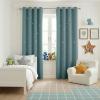 image:imageNICETOWN Kids Curtains Navy Blue Romantic Star Curtains Thermal Insulated Blackout Curtains for Kids Teenagers Bedroom Small Window W52 x L63 Set of 2Greyish Blue