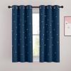 image:imageNICETOWN Kids Curtains Navy Blue Romantic Star Curtains Thermal Insulated Blackout Curtains for Kids Teenagers Bedroom Small Window W52 x L63 Set of 2Moroccan Blue