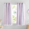 image:imageNICETOWN Kids Girls Bedroom Pink Curtains Star Cutout Blackout with White Sheer Pastel Nursery Window Curtain Panels for Thanksgiving Lavender Pink 2Pcs W52 x L84Purple  Blue  Pink