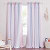 image:imageNICETOWN Kids Girls Bedroom Pink Curtains Star Cutout Blackout with White Sheer Pastel Nursery Window Curtain Panels for Thanksgiving Lavender Pink 2Pcs W52 x L84Purple  Blue  Pink