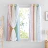 image:imageNICETOWN Kids Girls Bedroom Pink Curtains Star Cutout Blackout with White Sheer Pastel Nursery Window Curtain Panels for Thanksgiving Lavender Pink 2Pcs W52 x L84Rainbow1