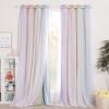 image:imageNICETOWN Kids Girls Bedroom Pink Curtains Star Cutout Blackout with White Sheer Pastel Nursery Window Curtain Panels for Thanksgiving Lavender Pink 2Pcs W52 x L84Rainbow1