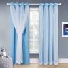 image:imageNICETOWN Kids Girls Bedroom Pink Curtains Star Cutout Blackout with White Sheer Pastel Nursery Window Curtain Panels for Thanksgiving Lavender Pink 2Pcs W52 x L84Blue