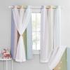 image:imageNICETOWN Kids Girls Bedroom Pink Curtains Star Cutout Blackout with White Sheer Pastel Nursery Window Curtain Panels for Thanksgiving Lavender Pink 2Pcs W52 x L84Rainbow1