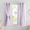 image:imageNICETOWN Kids Girls Bedroom Pink Curtains Star Cutout Blackout with White Sheer Pastel Nursery Window Curtain Panels for Thanksgiving Lavender Pink 2Pcs W52 x L84Purple  Blue  Pink