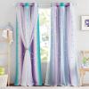 image:imageNICETOWN Kids Girls Bedroom Pink Curtains Star Cutout Blackout with White Sheer Pastel Nursery Window Curtain Panels for Thanksgiving Lavender Pink 2Pcs W52 x L84Teal  Purple