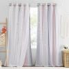 image:imageNICETOWN Kids Girls Bedroom Pink Curtains Star Cutout Blackout with White Sheer Pastel Nursery Window Curtain Panels for Thanksgiving Lavender Pink 2Pcs W52 x L84Pink  Grey