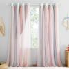 image:imageNICETOWN Kids Girls Bedroom Pink Curtains Star Cutout Blackout with White Sheer Pastel Nursery Window Curtain Panels for Thanksgiving Lavender Pink 2Pcs W52 x L84Ombre Sheer  Pink  Grey