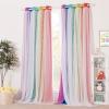 image:imageNICETOWN Kids Girls Bedroom Pink Curtains Star Cutout Blackout with White Sheer Pastel Nursery Window Curtain Panels for Thanksgiving Lavender Pink 2Pcs W52 x L84Rainbow2
