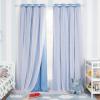 image:imageNICETOWN Kids Girls Bedroom Pink Curtains Star Cutout Blackout with White Sheer Pastel Nursery Window Curtain Panels for Thanksgiving Lavender Pink 2Pcs W52 x L84Blue