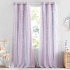 image:imageNICETOWN Kids Girls Bedroom Pink Curtains Star Cutout Blackout with White Sheer Pastel Nursery Window Curtain Panels for Thanksgiving Lavender Pink 2Pcs W52 x L84Purple  Blue  Pink