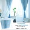 image:imageNICETOWN Kids Girls Bedroom Pink Curtains Star Cutout Blackout with White Sheer Pastel Nursery Window Curtain Panels for Thanksgiving Lavender Pink 2Pcs W52 x L84Blue