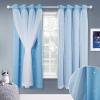 image:imageNICETOWN Kids Girls Bedroom Pink Curtains Star Cutout Blackout with White Sheer Pastel Nursery Window Curtain Panels for Thanksgiving Lavender Pink 2Pcs W52 x L84Blue