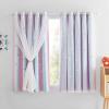 image:imageNICETOWN Kids Girls Bedroom Pink Curtains Star Cutout Blackout with White Sheer Pastel Nursery Window Curtain Panels for Thanksgiving Lavender Pink 2Pcs W52 x L84Purple  Blue  Pink