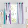 image:imageNICETOWN Kids Girls Bedroom Pink Curtains Star Cutout Blackout with White Sheer Pastel Nursery Window Curtain Panels for Thanksgiving Lavender Pink 2Pcs W52 x L84Teal  Purple