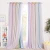 image:imageNICETOWN Kids Girls Bedroom Pink Curtains Star Cutout Blackout with White Sheer Pastel Nursery Window Curtain Panels for Thanksgiving Lavender Pink 2Pcs W52 x L84Rainbow1