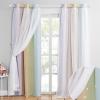 image:imageNICETOWN Kids Girls Bedroom Pink Curtains Star Cutout Blackout with White Sheer Pastel Nursery Window Curtain Panels for Thanksgiving Lavender Pink 2Pcs W52 x L84Rainbow1