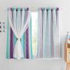 image:imageNICETOWN Kids Girls Bedroom Pink Curtains Star Cutout Blackout with White Sheer Pastel Nursery Window Curtain Panels for Thanksgiving Lavender Pink 2Pcs W52 x L84Teal  Purple