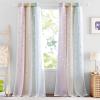 image:imageNICETOWN Kids Girls Bedroom Pink Curtains Star Cutout Blackout with White Sheer Pastel Nursery Window Curtain Panels for Thanksgiving Lavender Pink 2Pcs W52 x L84Rainbow1